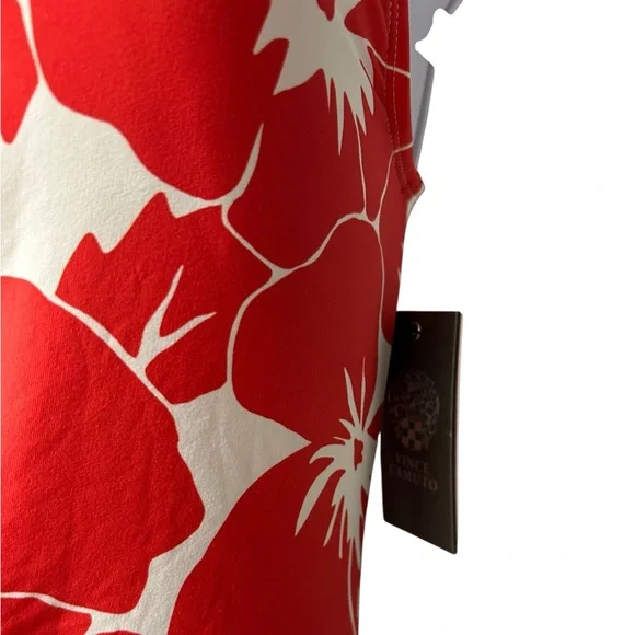 VINCE CAMUTO hibiscus flower one shoulder one piece swimsuit size 10 NWT - Picture 8 of 10